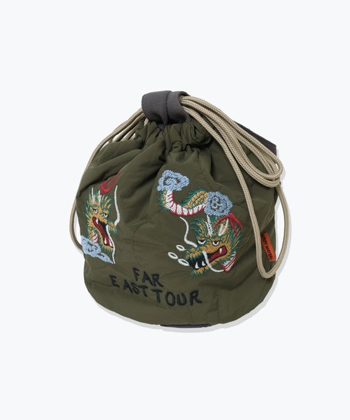 KRIFF MAYER（クリフメイヤー）の「スーベニア刺繍巾着バッグ（ショルダーバッグ・メンズ・パープル/キャメル/ブラック/ピンクベージュ/オリーブ/オフホワイト・FREE）」の14枚目の写真