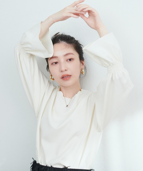 セール】2WAYスカラップブラウス（シャツ/ブラウス）｜natural couture