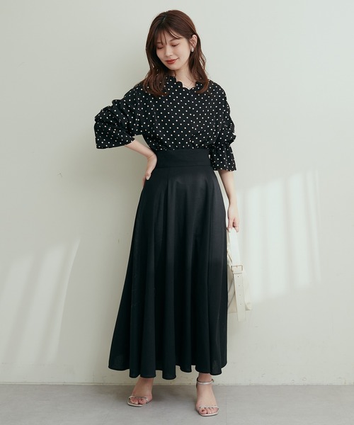 natural couture(ナチュラルクチュール)の「2WAYスカラップブラウス(シャツ/ブラウス・レディース・ブラック/ピンク/ブルー/アイボリー/ボルドー/その他1/その他2/グレイッシュベージュ・FREE)」の11枚目の写真