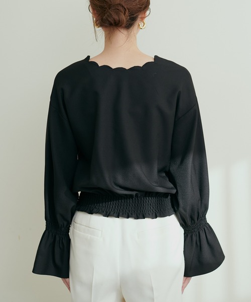 natural couture(ナチュラルクチュール)の「2WAYスカラップブラウス(シャツ/ブラウス・レディース・ブラック/ピンク/ブルー/アイボリー/ボルドー/その他1/その他2/グレイッシュベージュ・FREE)」の15枚目の写真