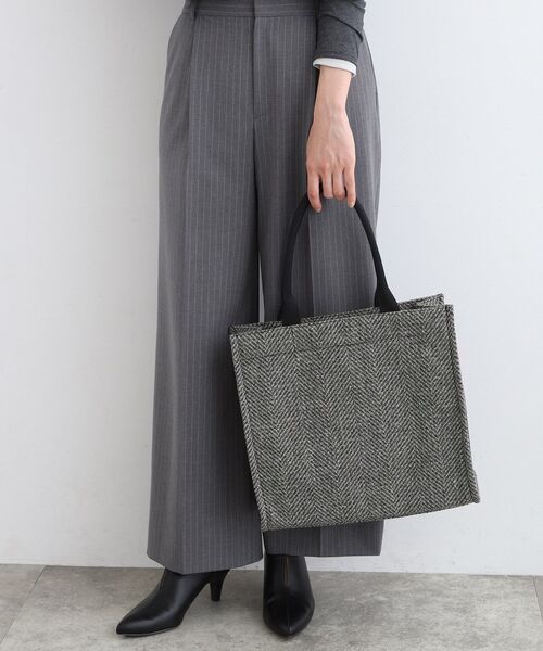 【美品】INDIVI バッグ　グレー インディヴィ INDIVI 縦型トートバッグ (グレー) -ファッション通販