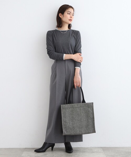 INDIVI(インディヴィ)の「◆【大人気バッグ!/A4収納可能】ジャカードスクエアバッグ(トートバッグ・レディース・チャコール/ダークブラウン系3/ブラック系3/グレー系3・00)」の19枚目の写真