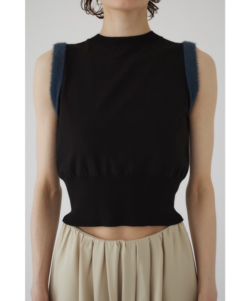 RIM.ARK（リムアーク）の「Shaggy sleeve compact tops シャギースリーブコンパクトトップス（ニット/セーター・レディース・ブラウン/マルチ/ブラック/ベージュ・FREE）」の4枚目の写真