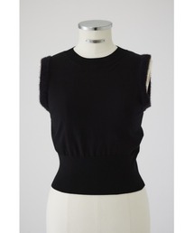 Shaggy sleeve compact tops シャギースリーブコンパクトトップス