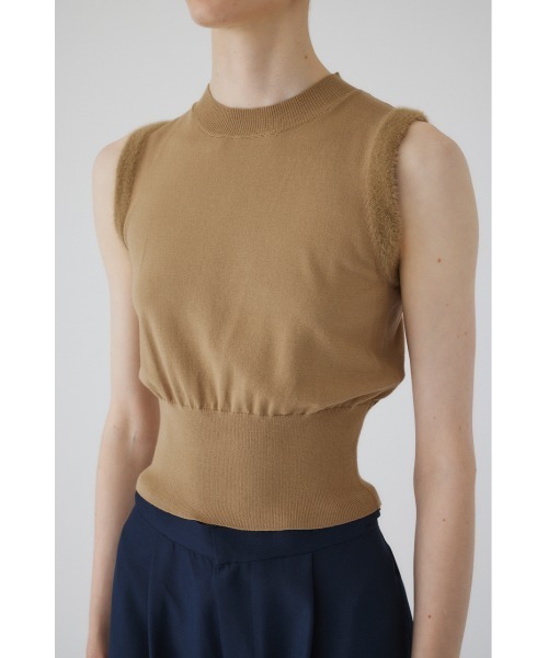 RIM.ARK（リムアーク）の「Shaggy sleeve compact tops シャギースリーブコンパクトトップス（ニット/セーター・レディース・ブラウン/マルチ/ブラック/ベージュ・FREE）」の6枚目の写真