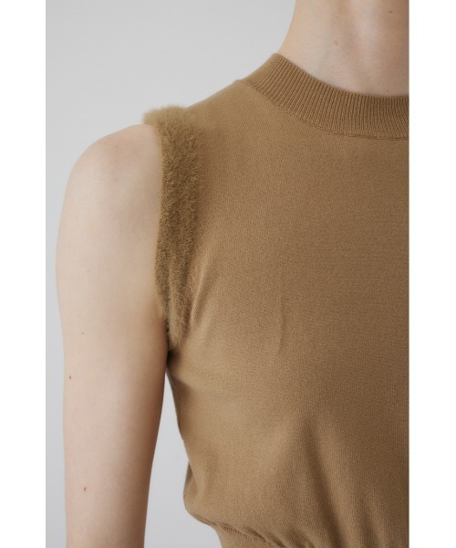 RIM.ARK（リムアーク）の「Shaggy sleeve compact tops シャギースリーブコンパクトトップス（ニット/セーター・レディース・ブラウン/マルチ/ブラック/ベージュ・FREE）」の8枚目の写真