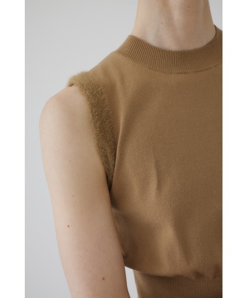 RIM.ARK（リムアーク）の「Shaggy sleeve compact tops シャギースリーブコンパクトトップス（ニット/セーター・レディース・ブラウン/マルチ/ブラック/ベージュ・FREE）」の9枚目の写真