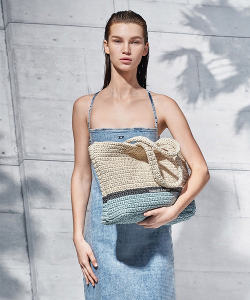 CHARLES & KEITH Allegra アレグラ ニットトートバッグ Allegra アレグラ ニットトートバッグ - ベージュ | CHARLES