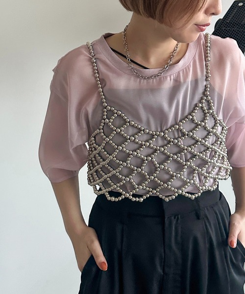 apres jour mignon(アプレジュールミニョン)の「シアーTシャツ【ZOZOTOWN限定アイテム】(シャツ/ブラウス・レディース・ピンク/オフホワイト/チャコールグレー/ブラック・X-LARGE/フリー)」の17枚目の写真