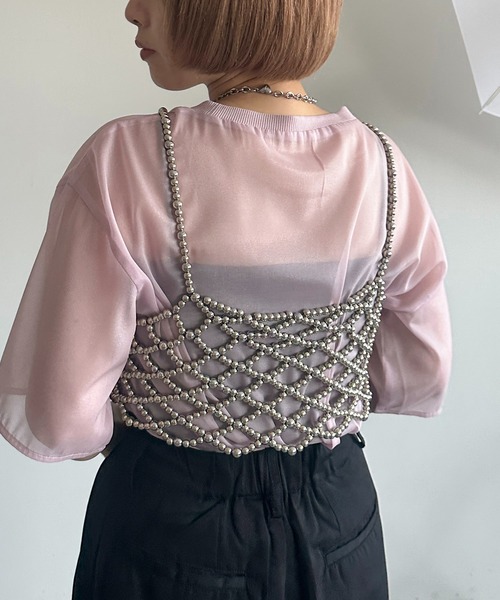apres jour mignon(アプレジュールミニョン)の「シアーTシャツ【ZOZOTOWN限定アイテム】(シャツ/ブラウス・レディース・ピンク/オフホワイト/チャコールグレー/ブラック・X-LARGE/フリー)」の15枚目の写真
