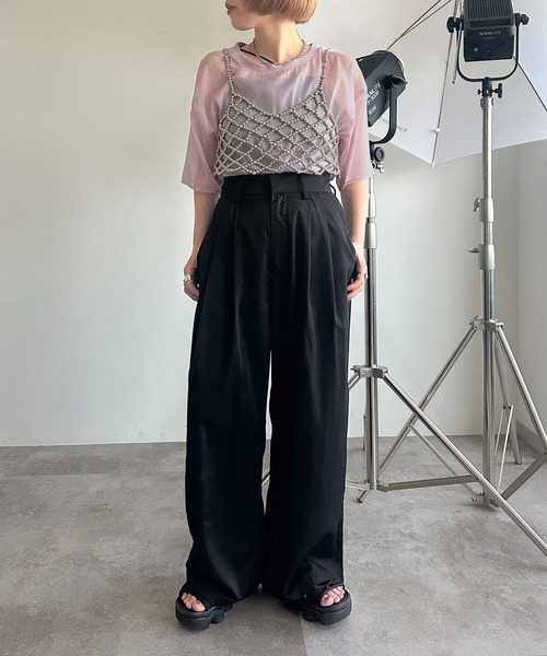 apres jour mignon(アプレジュールミニョン)の「シアーTシャツ【ZOZOTOWN限定アイテム】(シャツ/ブラウス・レディース・ピンク/オフホワイト/チャコールグレー/ブラック・X-LARGE/フリー)」の14枚目の写真