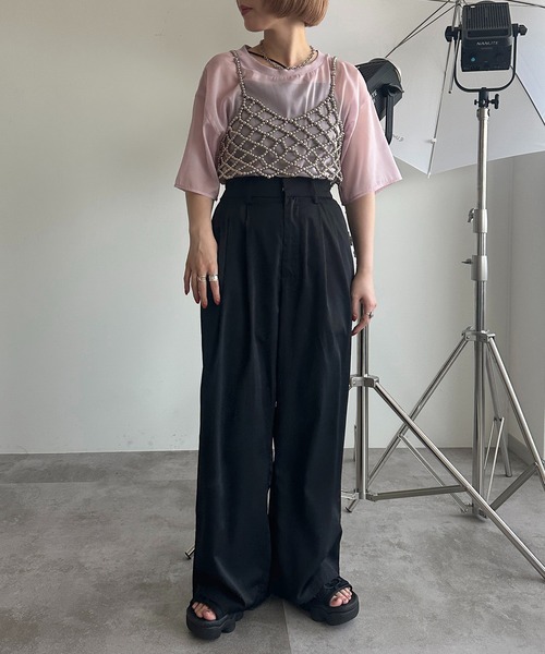 apres jour mignon(アプレジュールミニョン)の「シアーTシャツ【ZOZOTOWN限定アイテム】(シャツ/ブラウス・レディース・ピンク/オフホワイト/チャコールグレー/ブラック・X-LARGE/フリー)」の13枚目の写真
