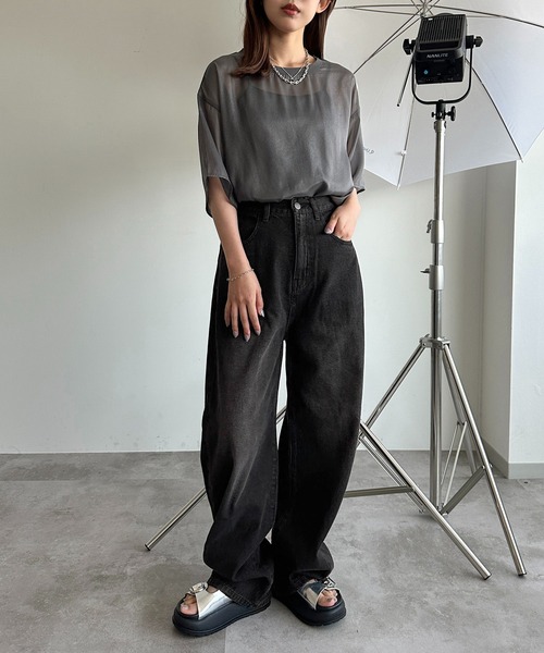 apres jour mignon(アプレジュールミニョン)の「シアーTシャツ【ZOZOTOWN限定アイテム】(シャツ/ブラウス・レディース・ピンク/オフホワイト/チャコールグレー/ブラック・X-LARGE/フリー)」の20枚目の写真