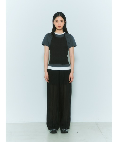 CHAROL(シャロル)の「シアーストライプパンツ(その他パンツ・レディース・ホワイト/ブラック・S/M)」の3枚目の写真