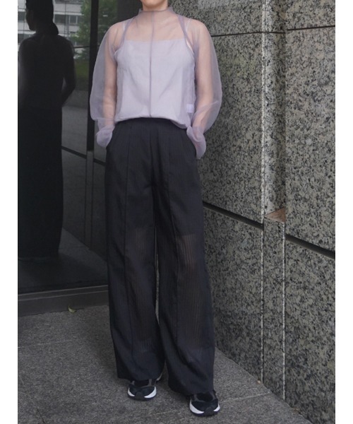 CHAROL(シャロル)の「シアーストライプパンツ(その他パンツ・レディース・ホワイト/ブラック・S/M)」の19枚目の写真