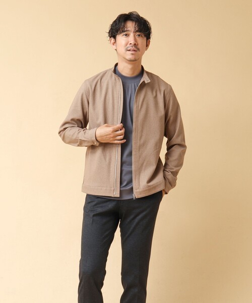 NOLLEY’S(ノーリーズ)の「《吸水速乾》SMART TECH ストレッチ シングルライダースシャツジャケット 24AW(ブルゾン・メンズ・ベージュ/ネイビー/グレー・S/XL/L/M)」の22枚目の写真