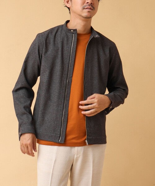 NOLLEY’S(ノーリーズ)の「《吸水速乾》SMART TECH ストレッチ シングルライダースシャツジャケット 24AW(ブルゾン・メンズ・ベージュ/ネイビー/グレー・S/XL/L/M)」の16枚目の写真