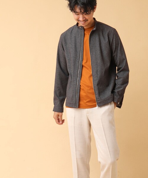 NOLLEY’S(ノーリーズ)の「《吸水速乾》SMART TECH ストレッチ シングルライダースシャツジャケット 24AW(ブルゾン・メンズ・ベージュ/ネイビー/グレー・S/XL/L/M)」の19枚目の写真