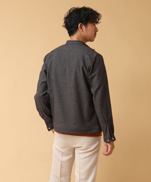 NOLLEY’S(ノーリーズ)の「《吸水速乾》SMART TECH ストレッチ シングルライダースシャツジャケット 24AW(ブルゾン・メンズ・ベージュ/ネイビー/グレー・S/XL/L/M)」の15枚目の写真