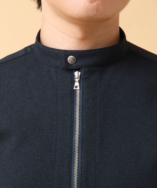 NOLLEY’S(ノーリーズ)の「《吸水速乾》SMART TECH ストレッチ シングルライダースシャツジャケット 24AW(ブルゾン・メンズ・ベージュ/ネイビー/グレー・S/XL/L/M)」の4枚目の写真