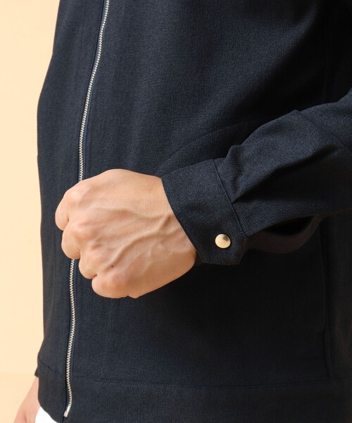 NOLLEY’S(ノーリーズ)の「《吸水速乾》SMART TECH ストレッチ シングルライダースシャツジャケット 24AW(ブルゾン・メンズ・ベージュ/ネイビー/グレー・S/XL/L/M)」の5枚目の写真