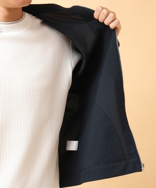 NOLLEY’S(ノーリーズ)の「《吸水速乾》SMART TECH ストレッチ シングルライダースシャツジャケット 24AW(ブルゾン・メンズ・ベージュ/ネイビー/グレー・S/XL/L/M)」の8枚目の写真