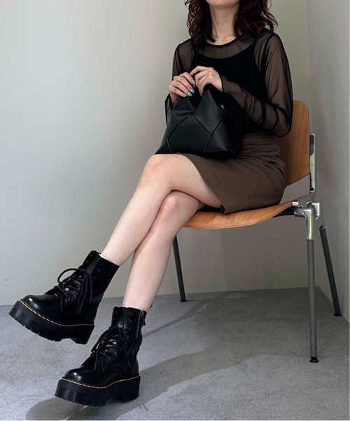 1chaku.(イッチャク)の「台形ミニスカート(スカート・レディース・ブラウン系その他/チャコールグレー×ブラック/ブラック×ホワイト/ブラック×グレー・XL/L/M/S/XS)」の8枚目の写真
