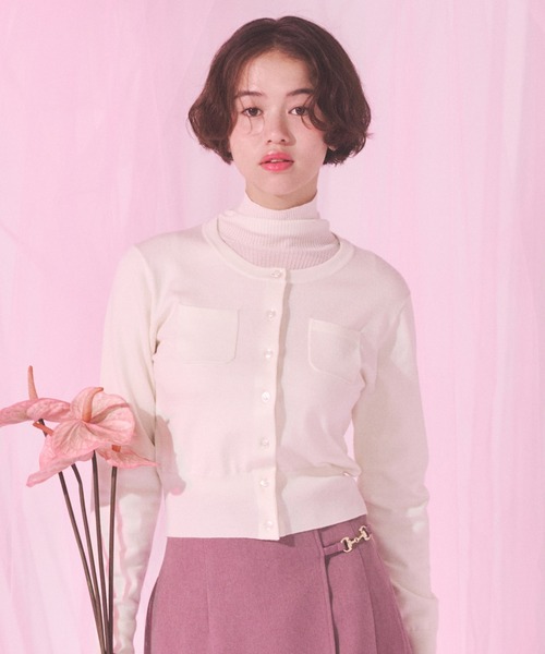 【セール】◇ジルバイベーシック ウールシルクブレンド丸首カーディガン（カーディガン/ボレロ）｜JILL by JILL STUART（ジルバイジルスチュアート）