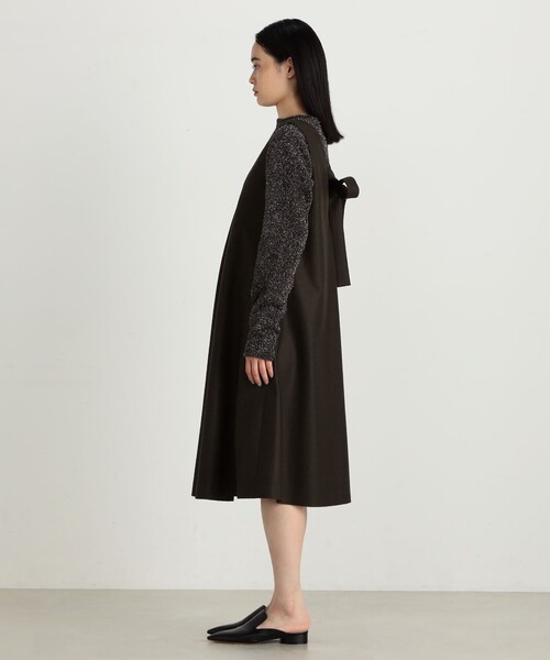 EDITION（エディション）の「ウールジャージー ノースリーブフレアワンピース（ワンピース・レディース・チャコールグレー/ダークブラウン・FREE）」の5枚目の写真