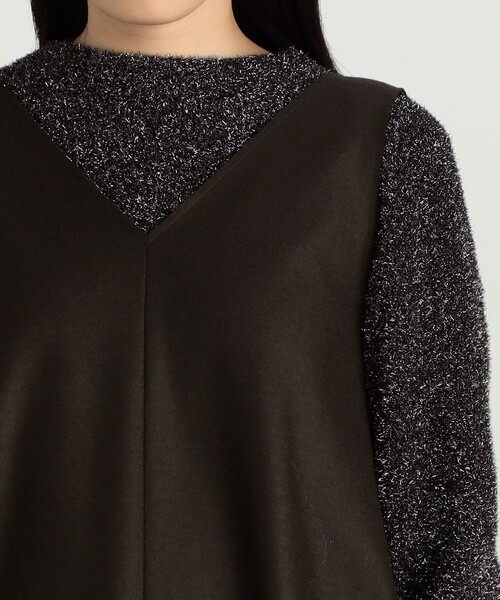 EDITION（エディション）の「ウールジャージー ノースリーブフレアワンピース（ワンピース・レディース・チャコールグレー/ダークブラウン・FREE）」の7枚目の写真