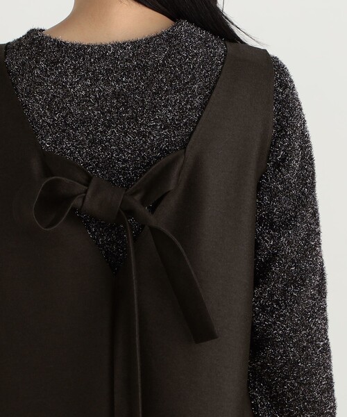 EDITION（エディション）の「ウールジャージー ノースリーブフレアワンピース（ワンピース・レディース・チャコールグレー/ダークブラウン・FREE）」の8枚目の写真