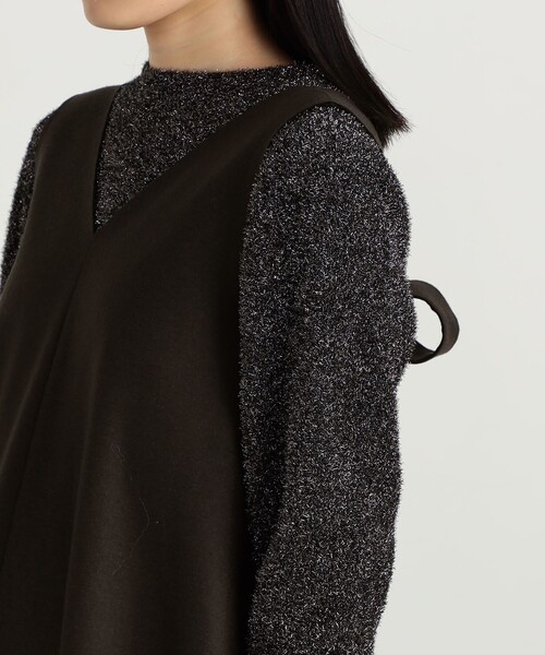 EDITION（エディション）の「ウールジャージー ノースリーブフレアワンピース（ワンピース・レディース・チャコールグレー/ダークブラウン・FREE）」の9枚目の写真