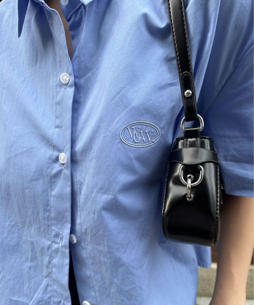 lawgy（ラウジー）の「round logo short sleeve shirt / ラウンドロゴショートスリーブシャツ（Tシャツ/カットソー・レディース・ホワイト/ブルー/クリーム・FREE）」の13枚目の写真