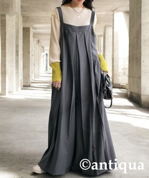 サロペット オールインワン プリーツ」に該当するグレー/灰色系の