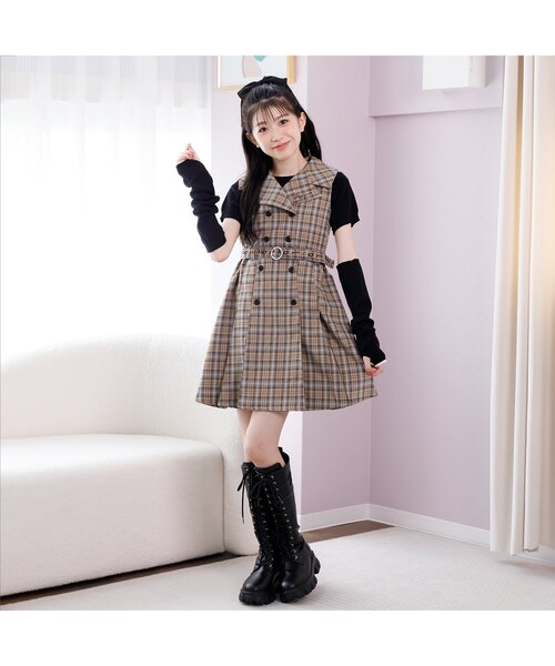 セール】ロゴベルトジャケットジャンスカ（ジャンパースカート）｜algy