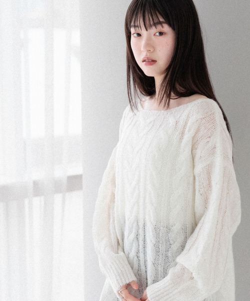 Heather(ヘザー)の「オフショルチュニックニット 145156(ニット/セーター・レディース・ブラウン/グレー/アイボリー・FREE)」の13枚目の写真