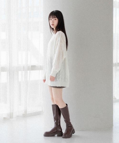 Heather(ヘザー)の「オフショルチュニックニット 145156(ニット/セーター・レディース・ブラウン/グレー/アイボリー・FREE)」の16枚目の写真
