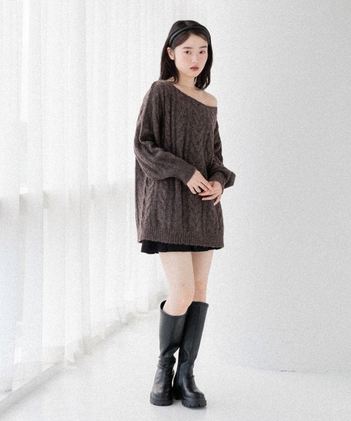 セール】オフショルチュニックニット 145156（ニット/セーター