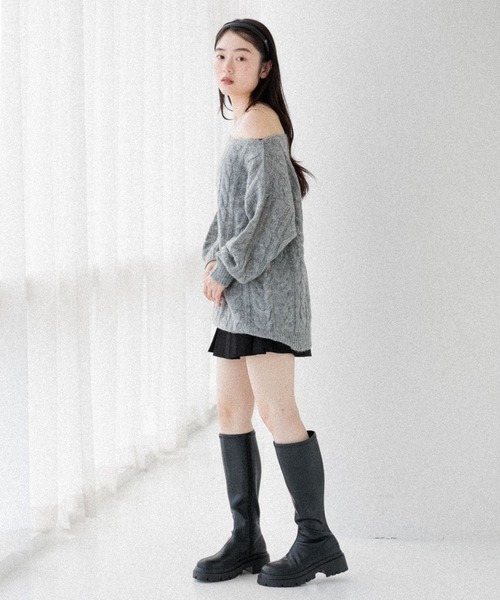 セール】オフショルチュニックニット 145156（ニット/セーター