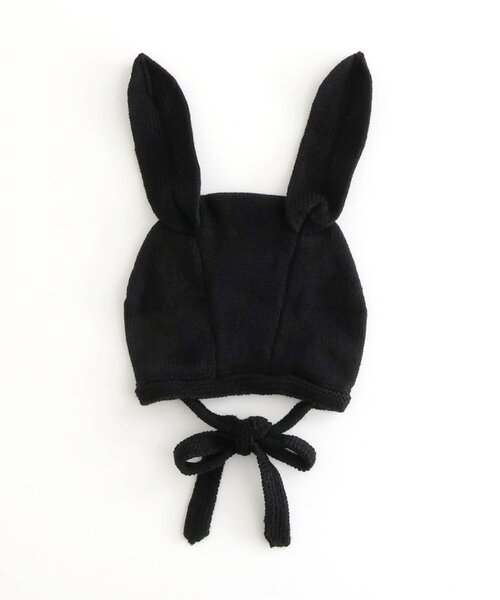 apres les cours（アプレレクール）の「うさ耳ボンネット（その他ベビー用品・キッズ・アイボリー/ブラック・48/46）」の3枚目の写真