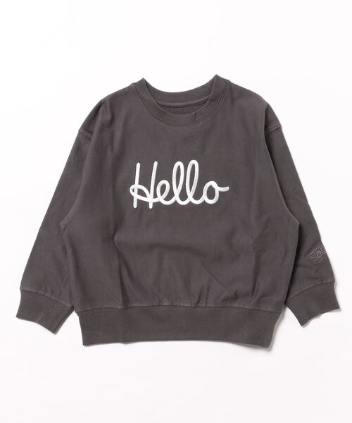 Smoothy（スムージー）の「Smoothy HELLO Sweat / スムージー ハロー スウェット（Tシャツ/カットソー・キッズ・チャコールグレー/アッシュグレー/アイボリー/ダークグレー・SMALL/MEDIUM/LARGE/X-LARGE）」の3枚目の写真