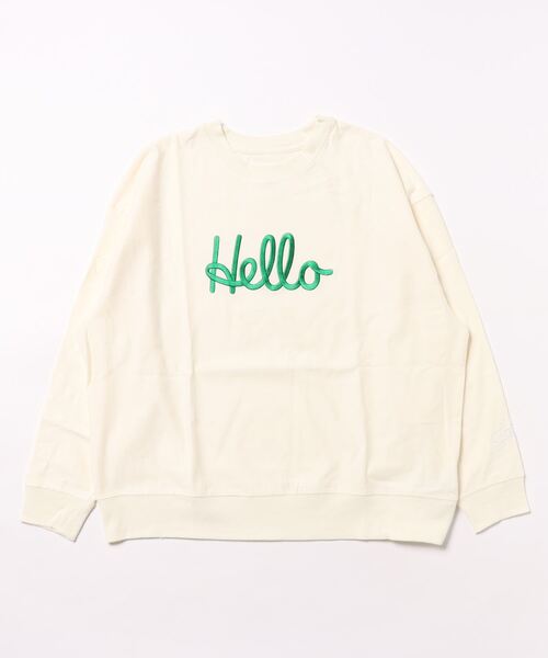 Smoothy（スムージー）の「Smoothy HELLO Sweat / スムージー ハロー スウェット（Tシャツ/カットソー・キッズ・チャコールグレー/アッシュグレー/アイボリー/ダークグレー・SMALL/MEDIUM/LARGE/X-LARGE）」の2枚目の写真