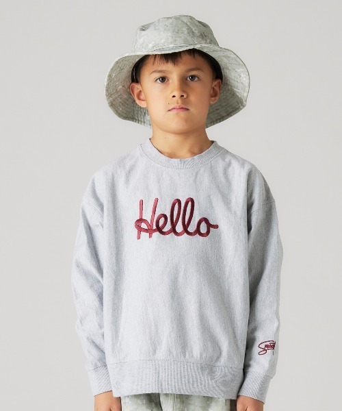 Smoothy（スムージー）の「Smoothy HELLO Sweat / スムージー ハロー スウェット（Tシャツ/カットソー・キッズ・チャコールグレー/アッシュグレー/アイボリー/ダークグレー・SMALL/MEDIUM/LARGE/X-LARGE）」の4枚目の写真