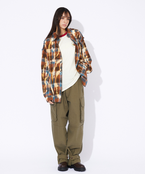 Revo.（レボ）の「【Revo.】チェック/フリンジ/ブリーチシャツ（シャツ/ブラウス・メンズ・ブラウン/ネイビー・M/L）」の3枚目の写真