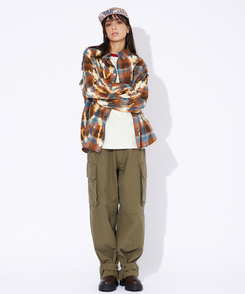 Revo.（レボ）の「【Revo.】チェック/フリンジ/ブリーチシャツ（シャツ/ブラウス・メンズ・ブラウン/ネイビー・M/L）」の4枚目の写真