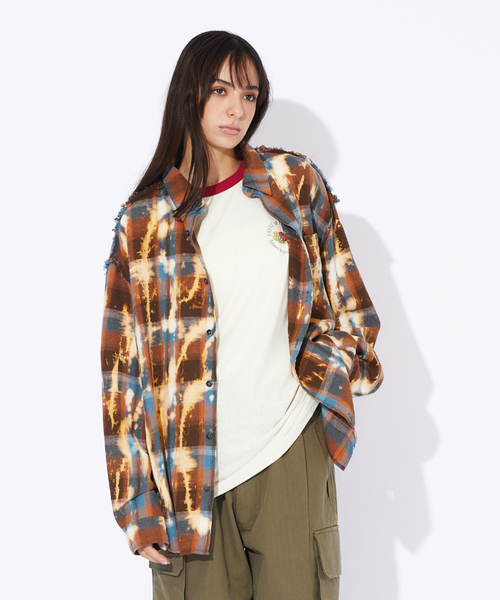 Revo.（レボ）の「【Revo.】チェック/フリンジ/ブリーチシャツ（シャツ/ブラウス・メンズ・ブラウン/ネイビー・M/L）」の7枚目の写真