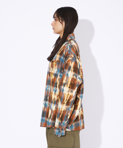 Revo.（レボ）の「【Revo.】チェック/フリンジ/ブリーチシャツ（シャツ/ブラウス・メンズ・ブラウン/ネイビー・M/L）」の10枚目の写真