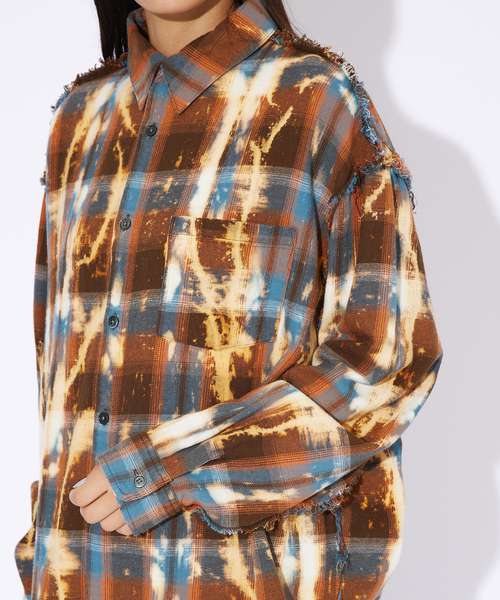 Revo.（レボ）の「【Revo.】チェック/フリンジ/ブリーチシャツ（シャツ/ブラウス・メンズ・ブラウン/ネイビー・M/L）」の13枚目の写真