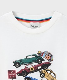 よ*ん様 Paul Smith JUNIOR クラシックカー総柄裏毛ルーズプルオ クラシックカー長袖Tシャツ(80cm アイボリー): キッズ