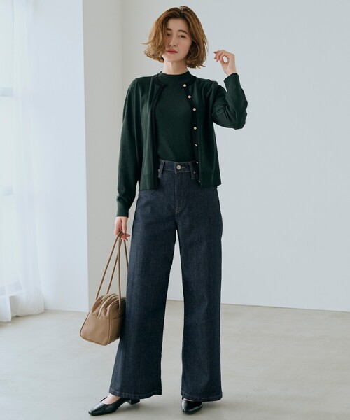 grove（グローブ）の「◆RNドライタッチリブ5分袖プルオーバー（ニット/セーター・レディース・モスグリーン/ブラック/オフホワイト・02/03/01/04/05）」の13枚目の写真